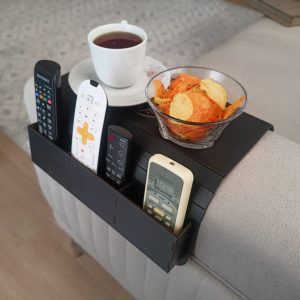 Koltuk Başı Sehpası Kumanda Cepli - Siyah