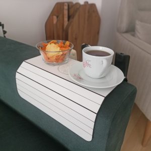 Koltuk Başı Sehpası Kumanda Cepli – Beyaz